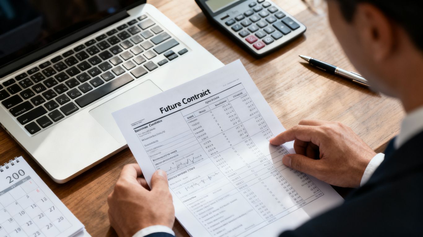 Trader de futures vérifiant les spécifications des contrats et le calendrier