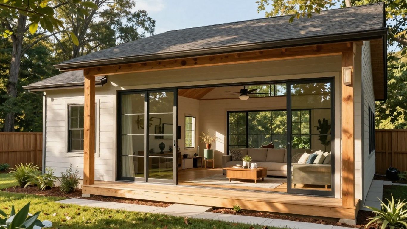 Home with a new room addition in Dacula, Georgia.