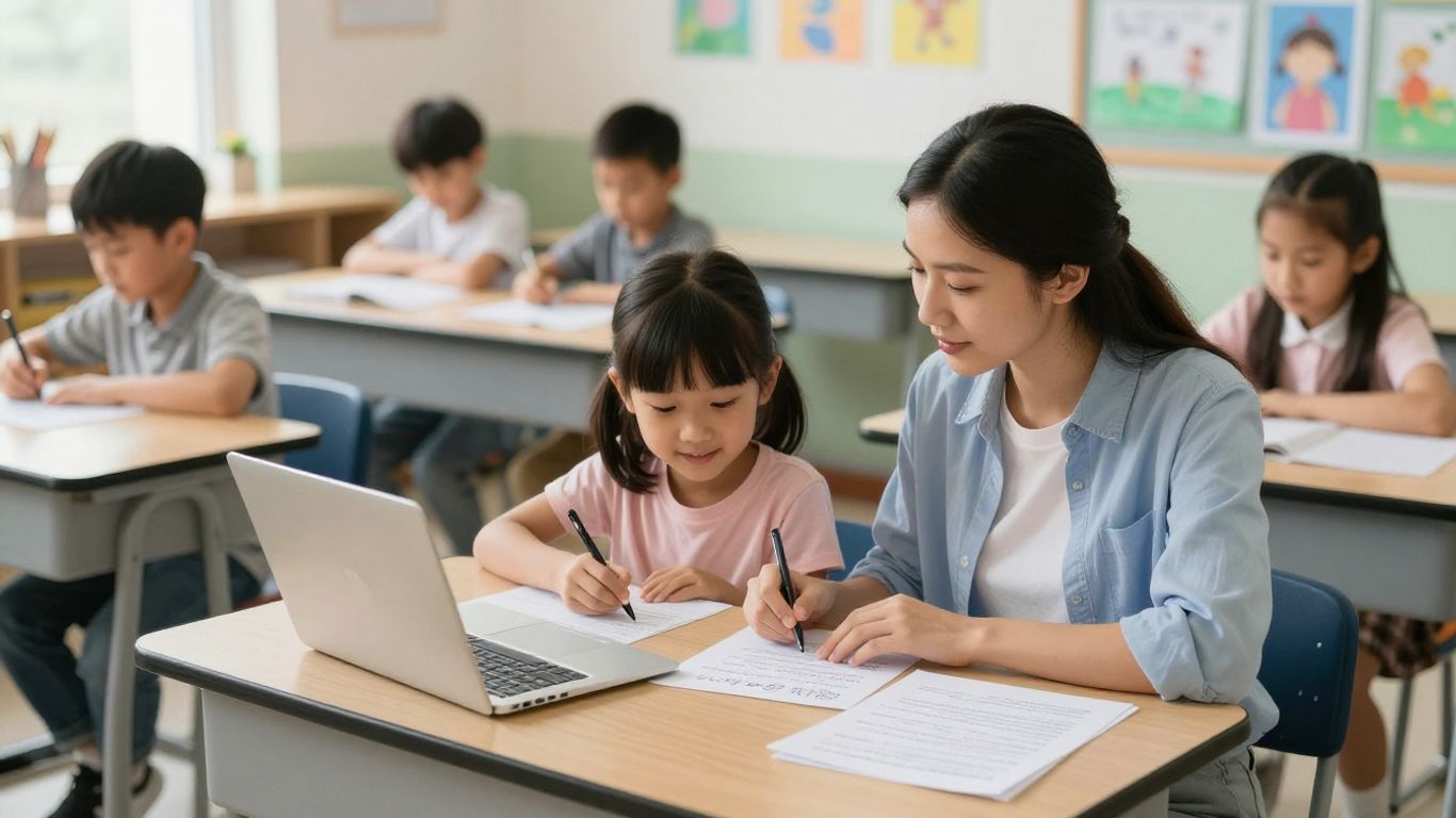 Teacher preparing a clear family update