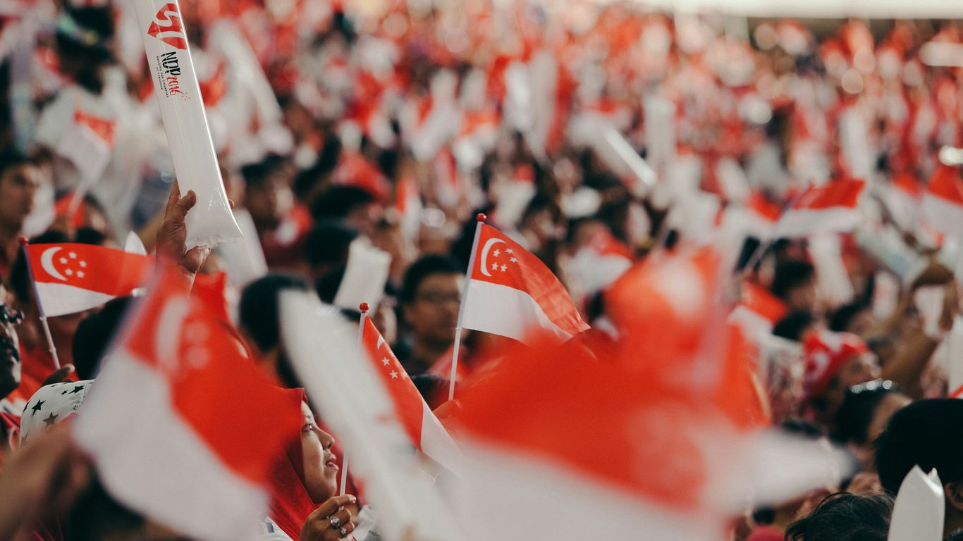people in red and white shirts