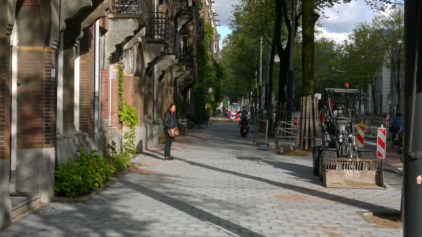 An urban setting with delivery robots