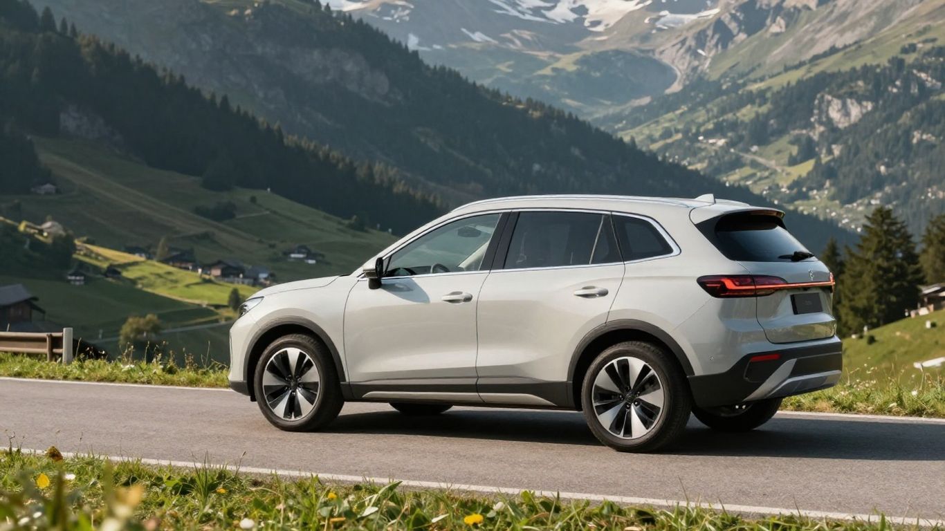 Kompaktes SUV auf Schweizer Bergstrasse