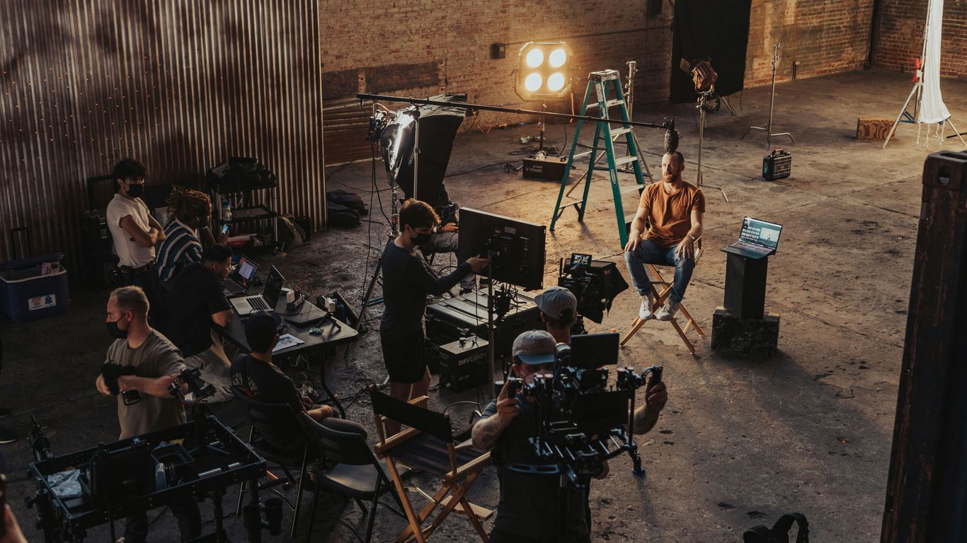 High quality corporate video shoot setup