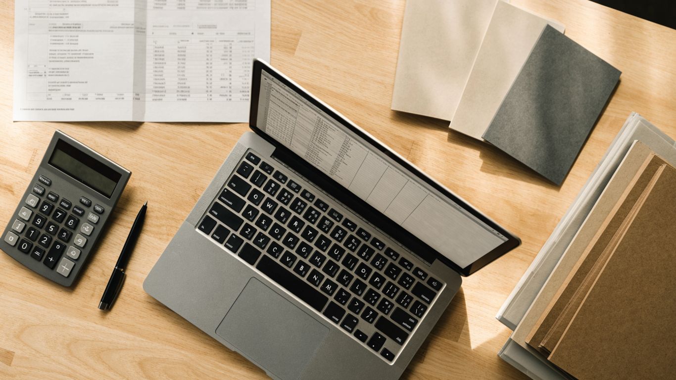 Bank statement data arranged for review