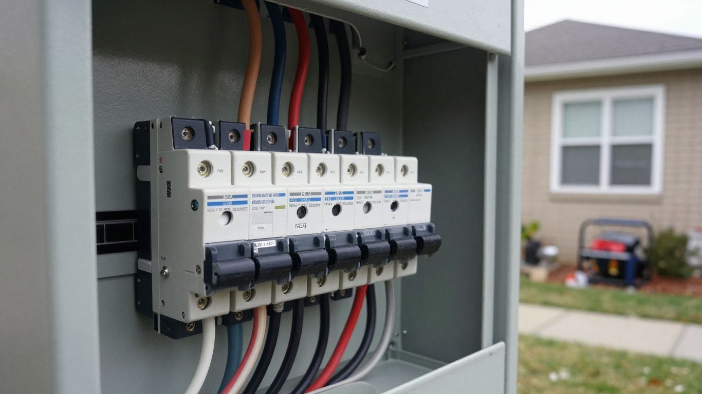 200 amp electrical panel and generator connection.