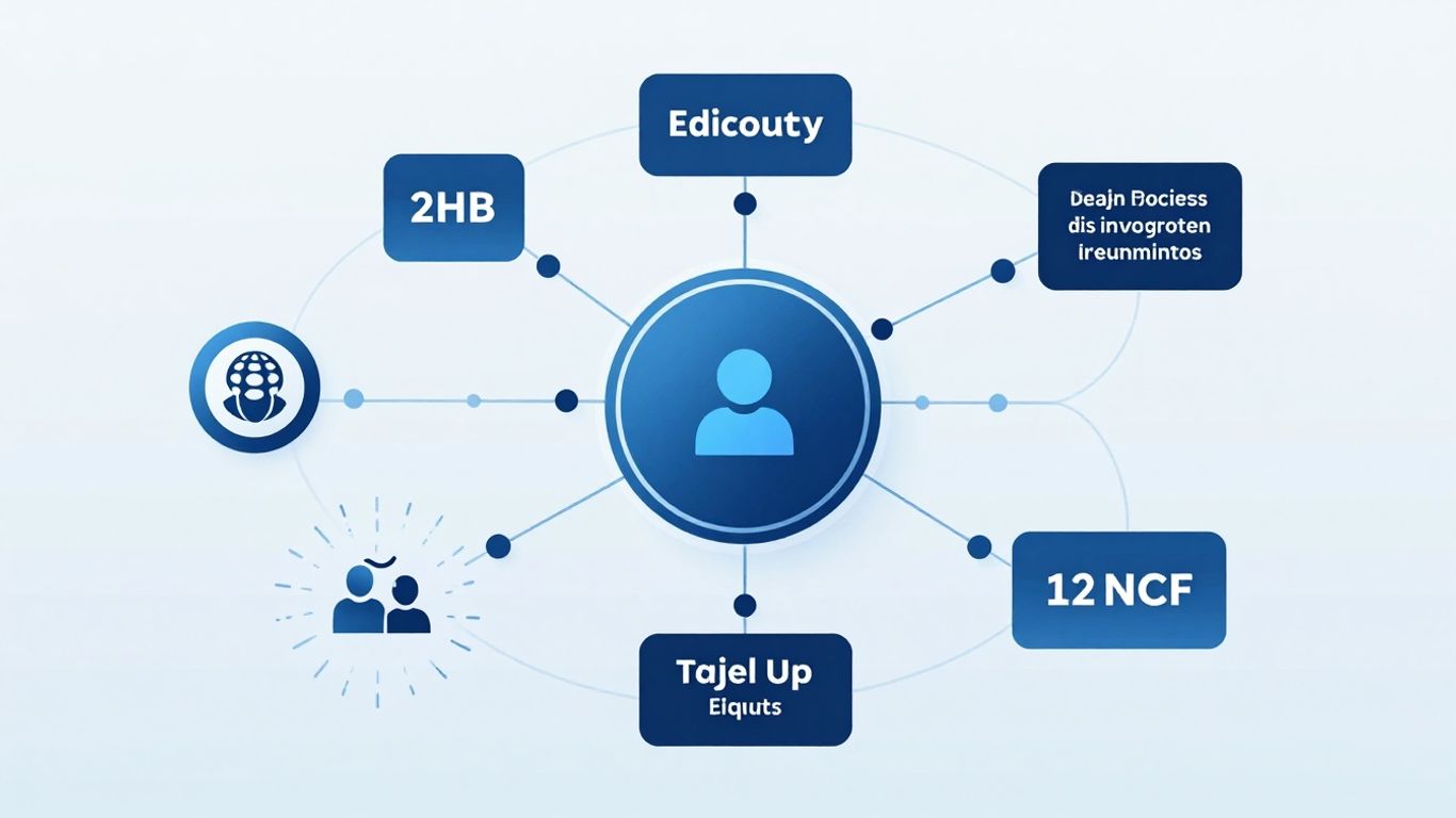 Abstract digital network illustration with blue and dark colors.