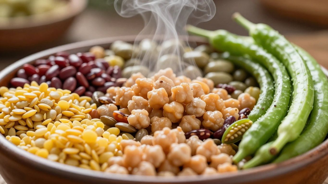 Gekochte Hülsenfrüchte in einer Schüssel