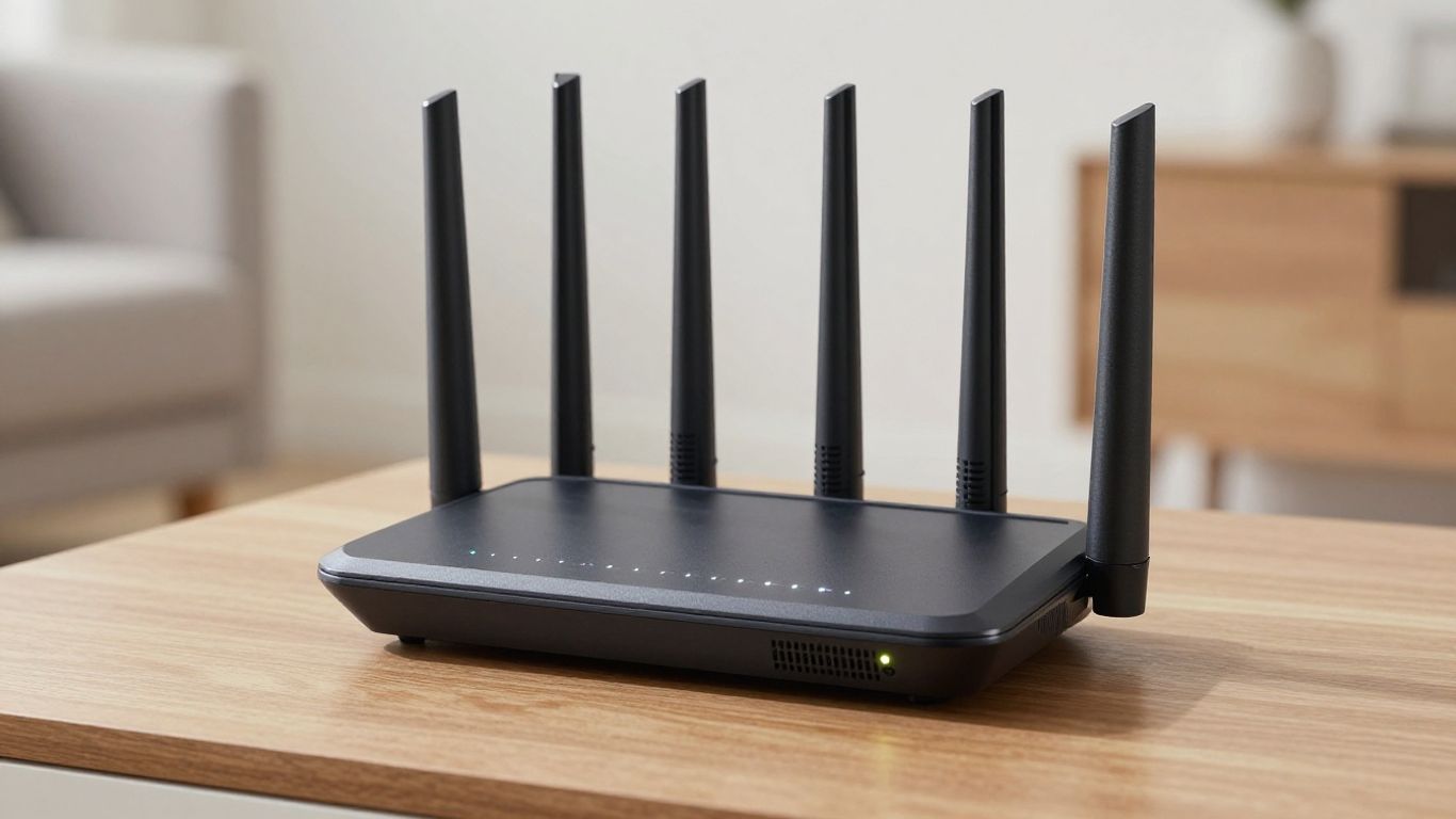 Close-up of a modern home router