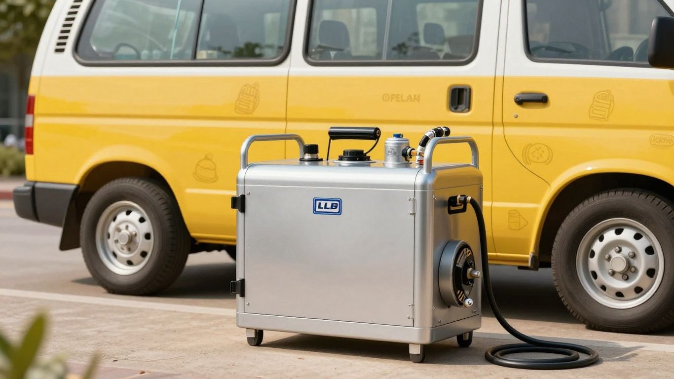LPG generator next to a catering van