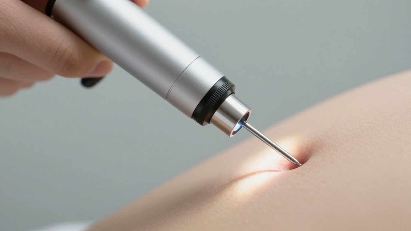 Instrumento médico examinando o colo do útero.