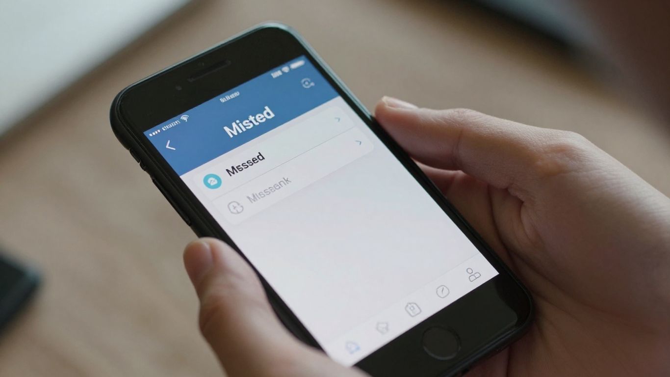 Smartphone showing a missed call notification.