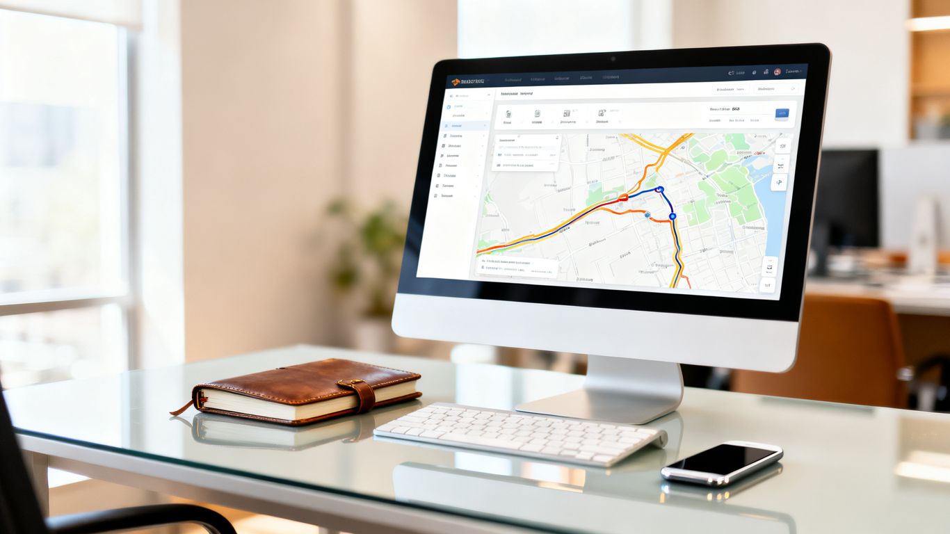 Manager comparing software features on desktop screen
