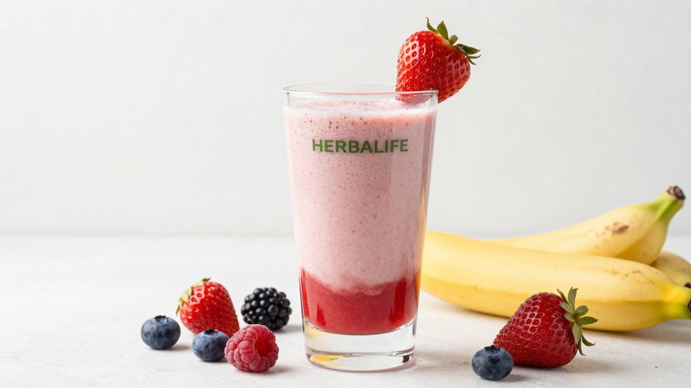 Herbalife shake with fresh fruits