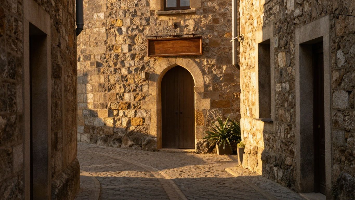 Quiet streets during a golden hour sunset
