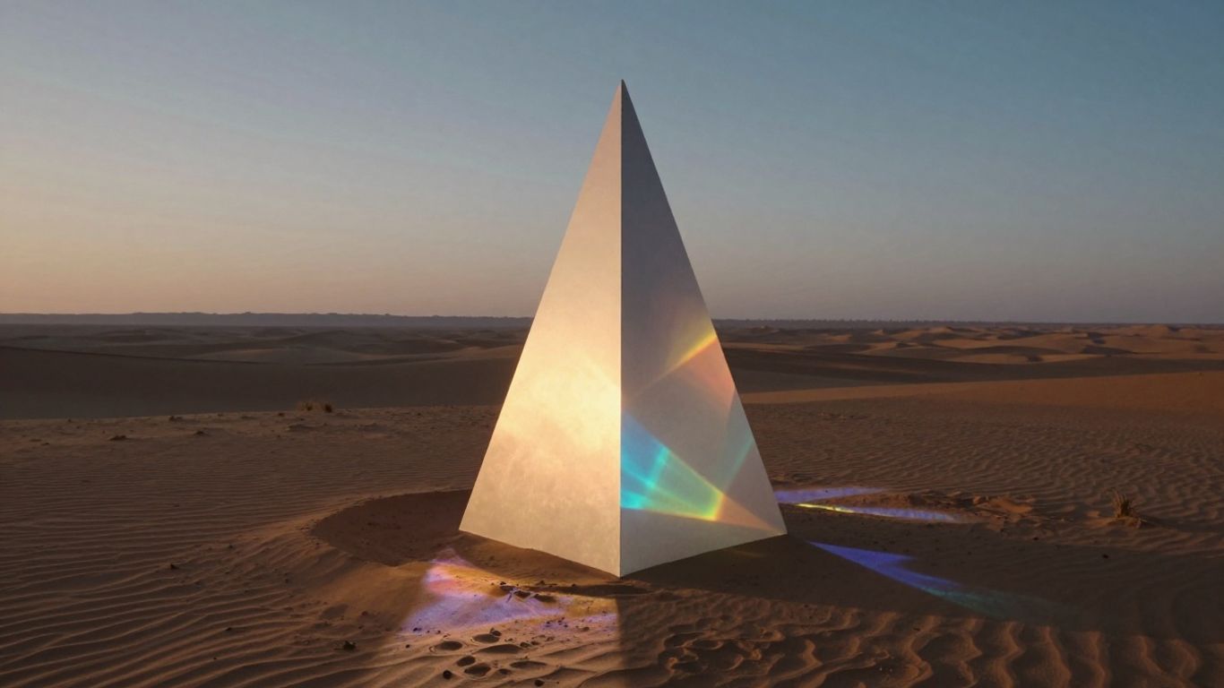 A geometric prism reflecting divine light