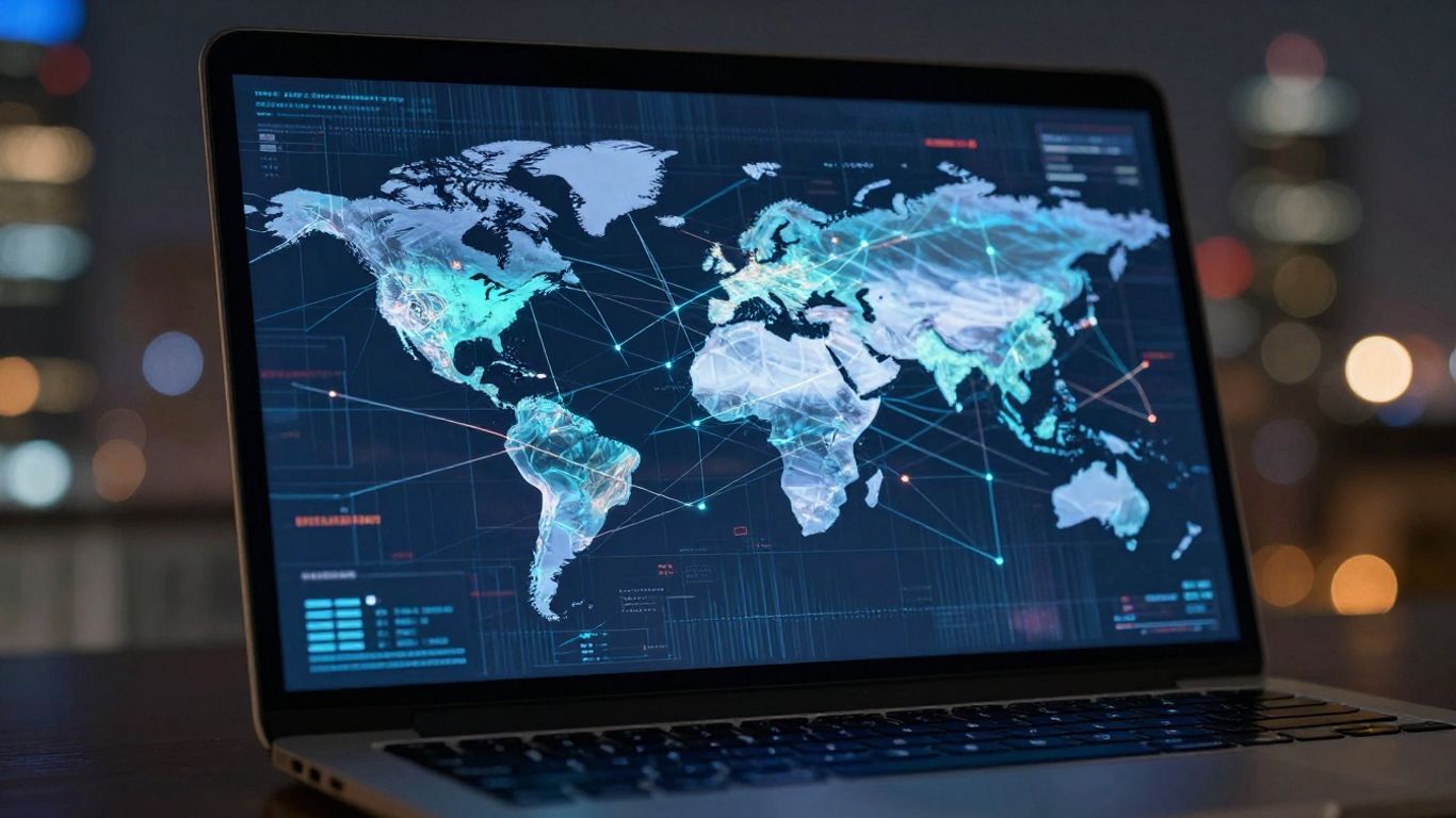 Forex trading platform on a laptop screen.