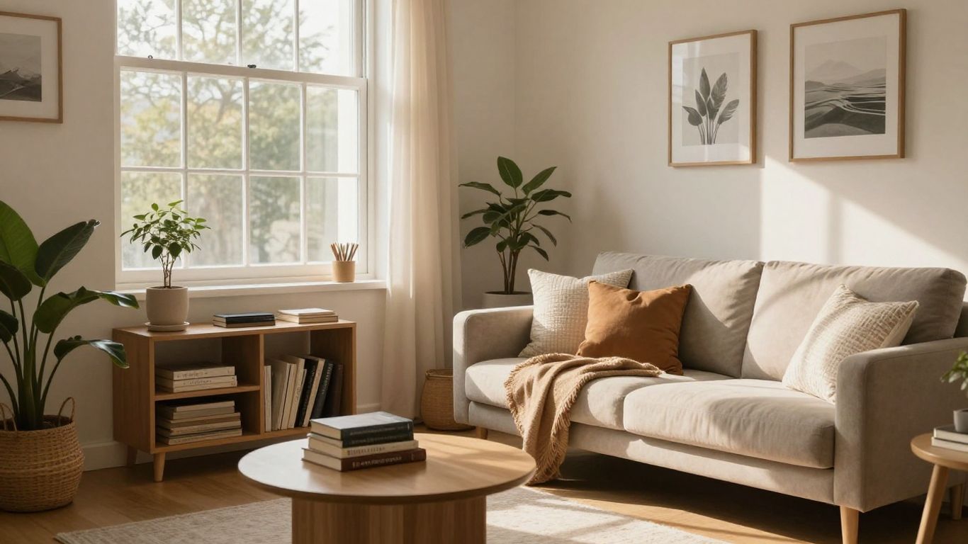 Pertenencias seguras en un piso compartido luminoso.