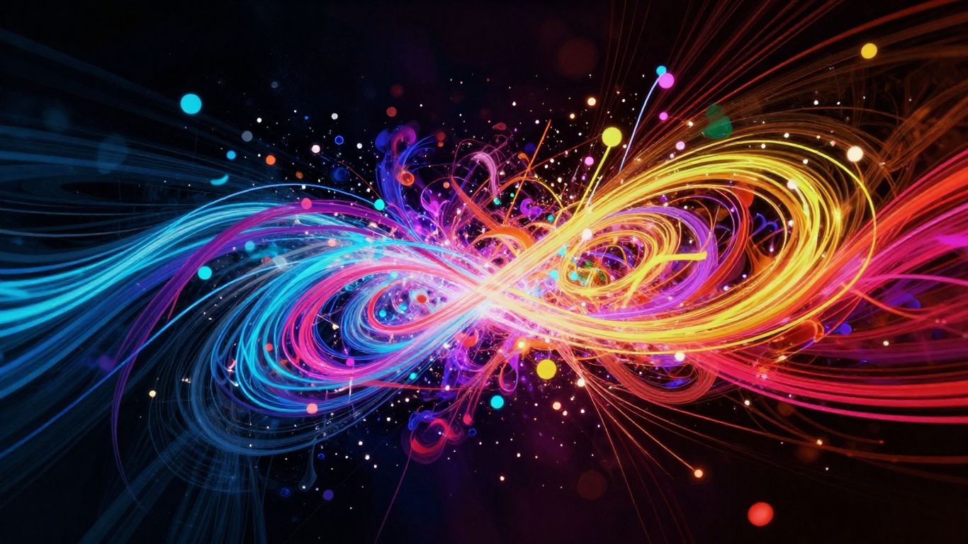 Abstract colorful explosion of light and shapes