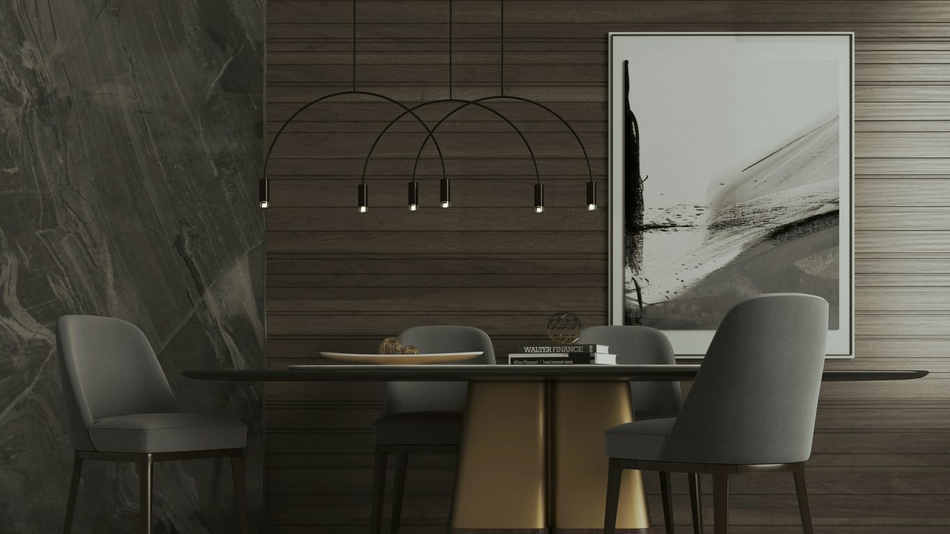 Detailed marble furniture design on a worktable