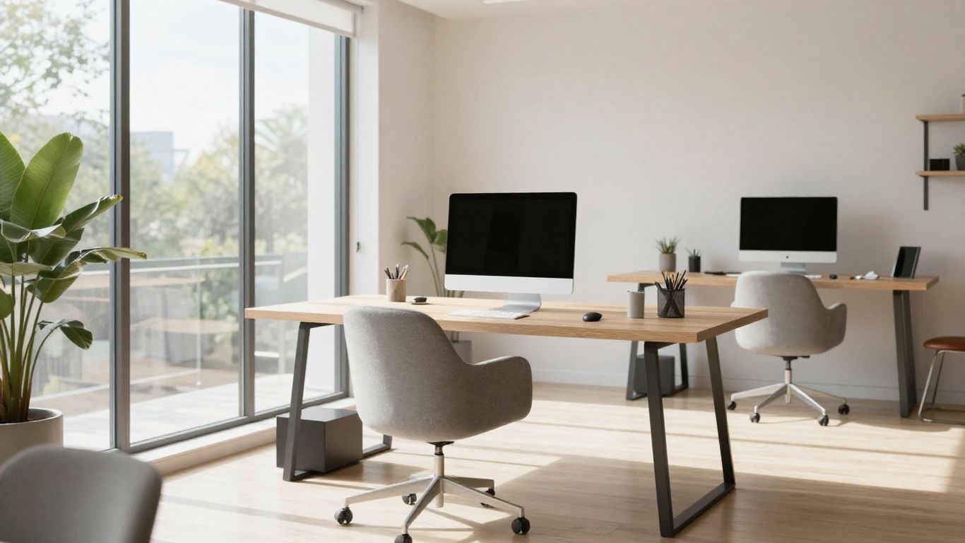 Bright office space with minimalist design