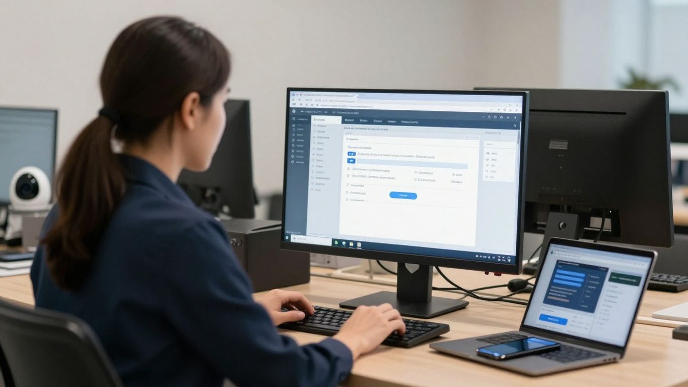 Administrator reviewing access permissions securely