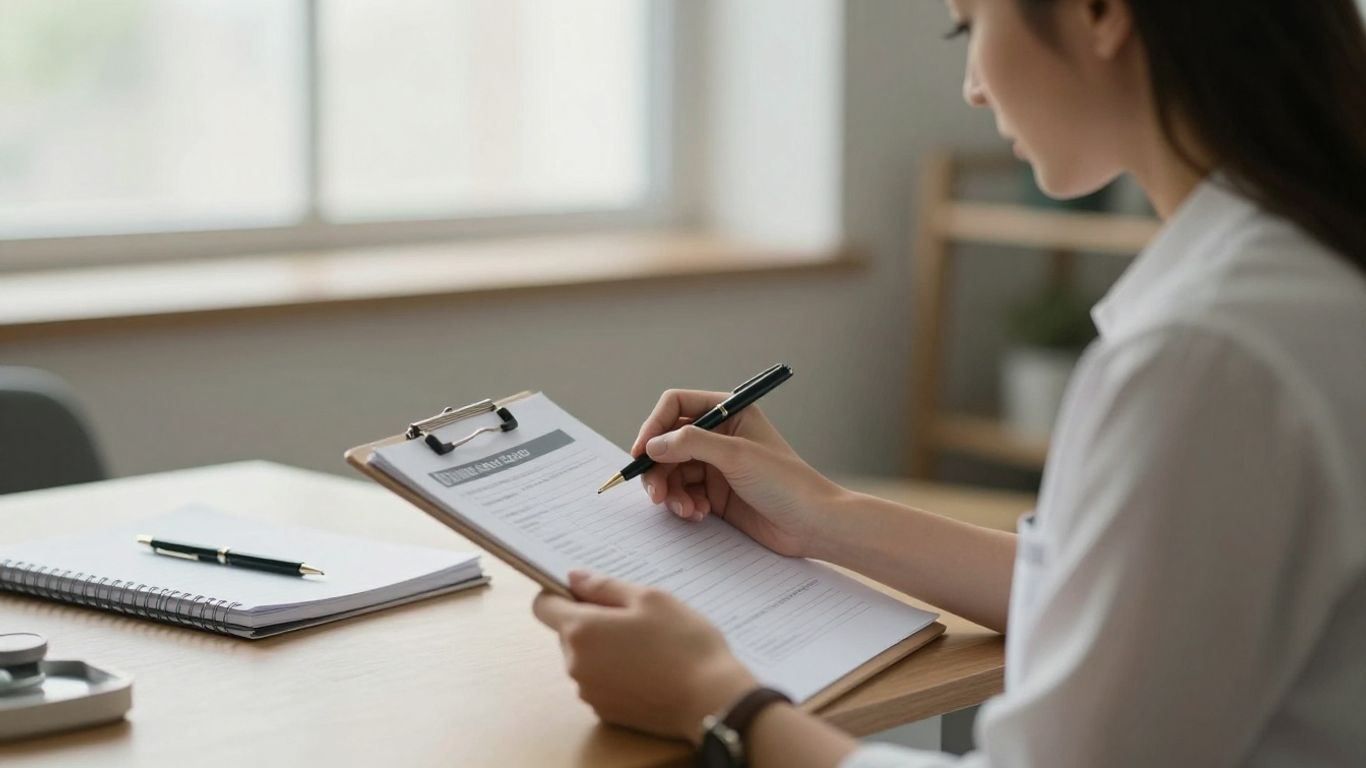 Therapist reviewing a patient's care plan