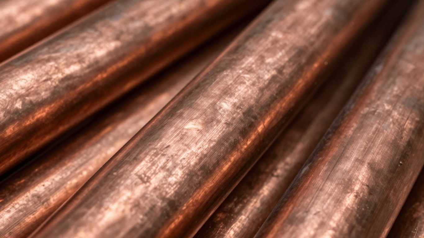 Tuyaux en cuivre écroui avec une légère courbure.