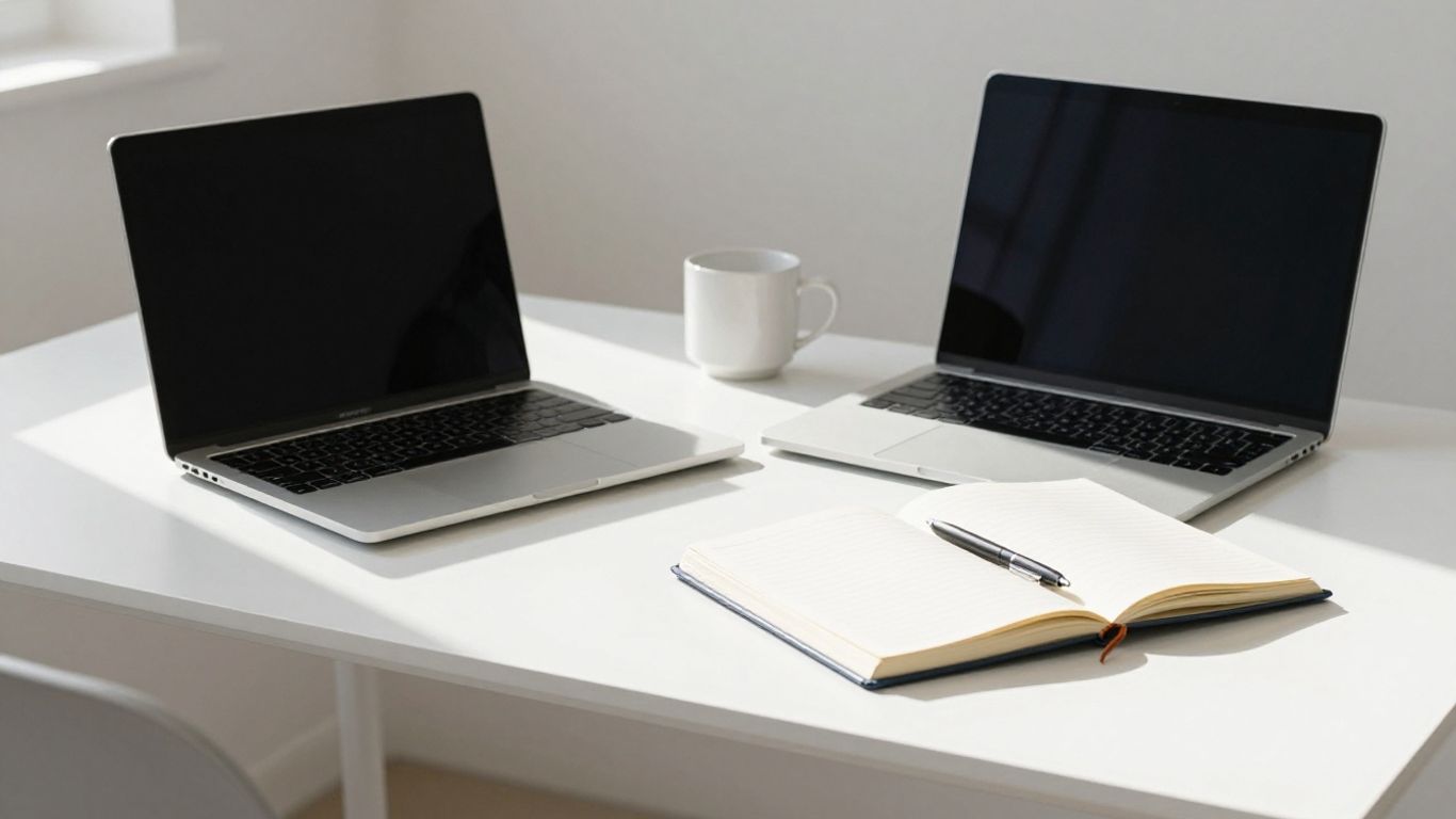 A clean minimalist office desk