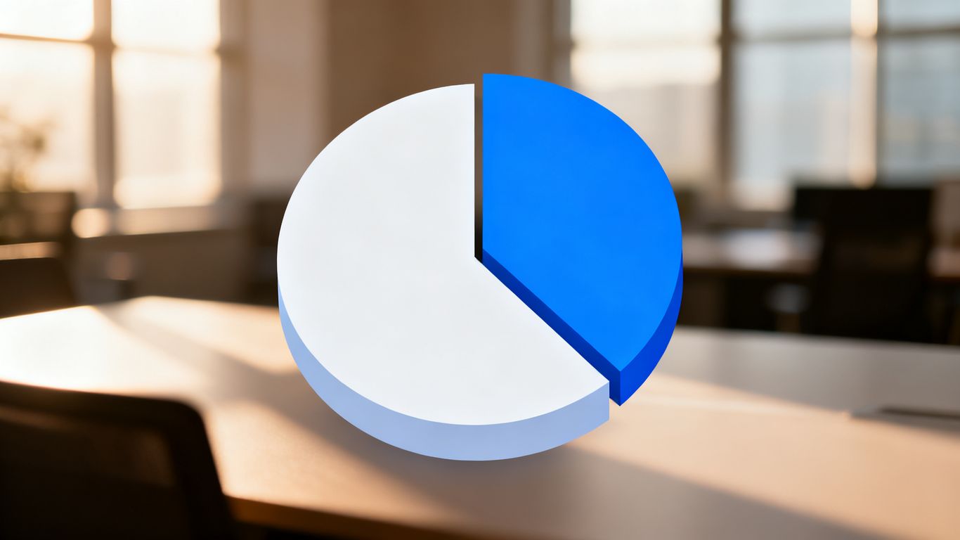 Pie chart showing market share calculation.