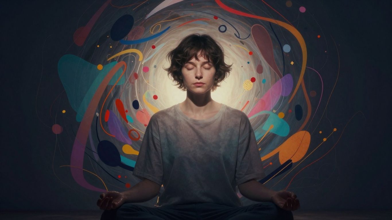 Person finding calm in marketing chaos.