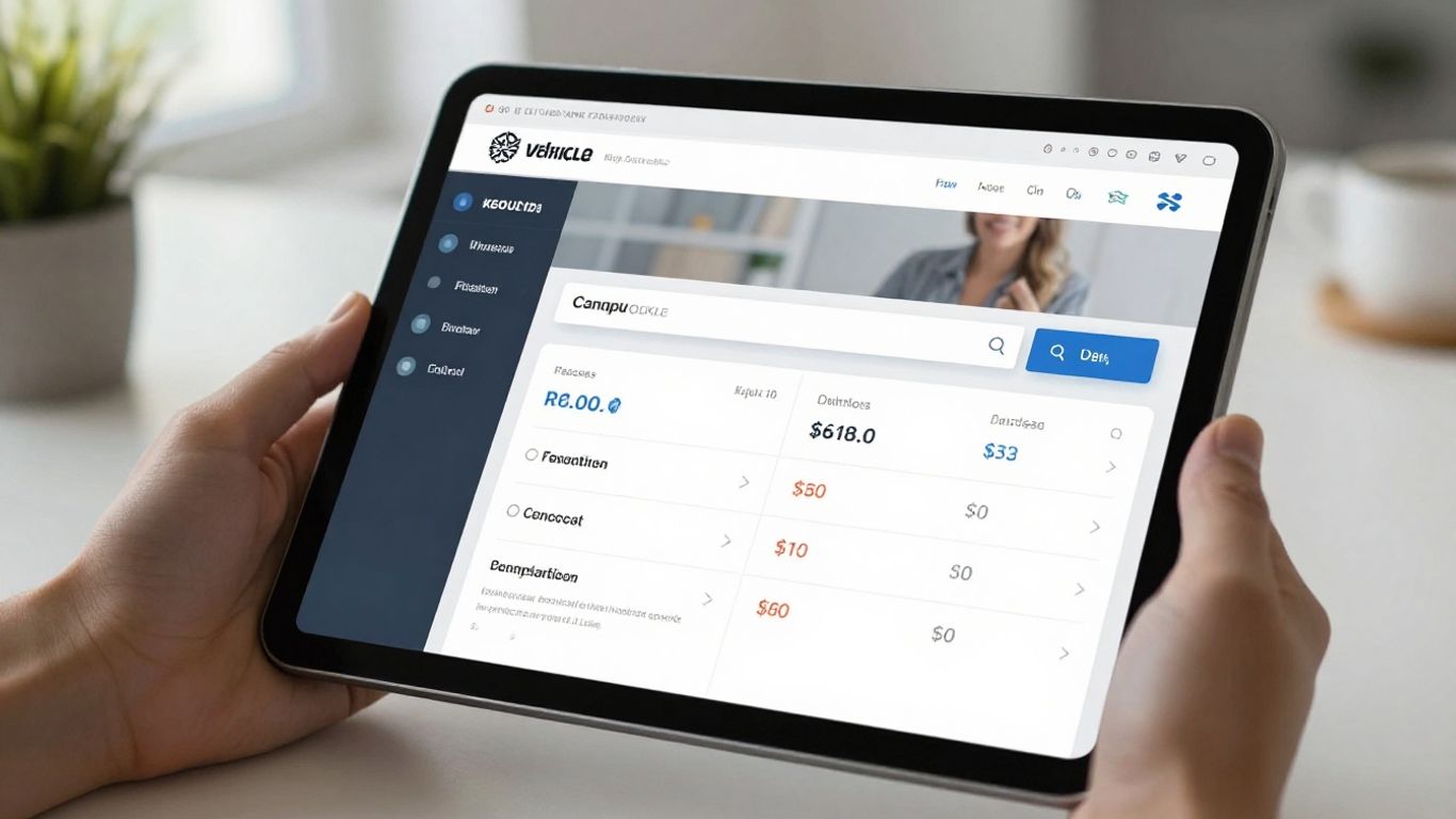 Modern car rental search screen