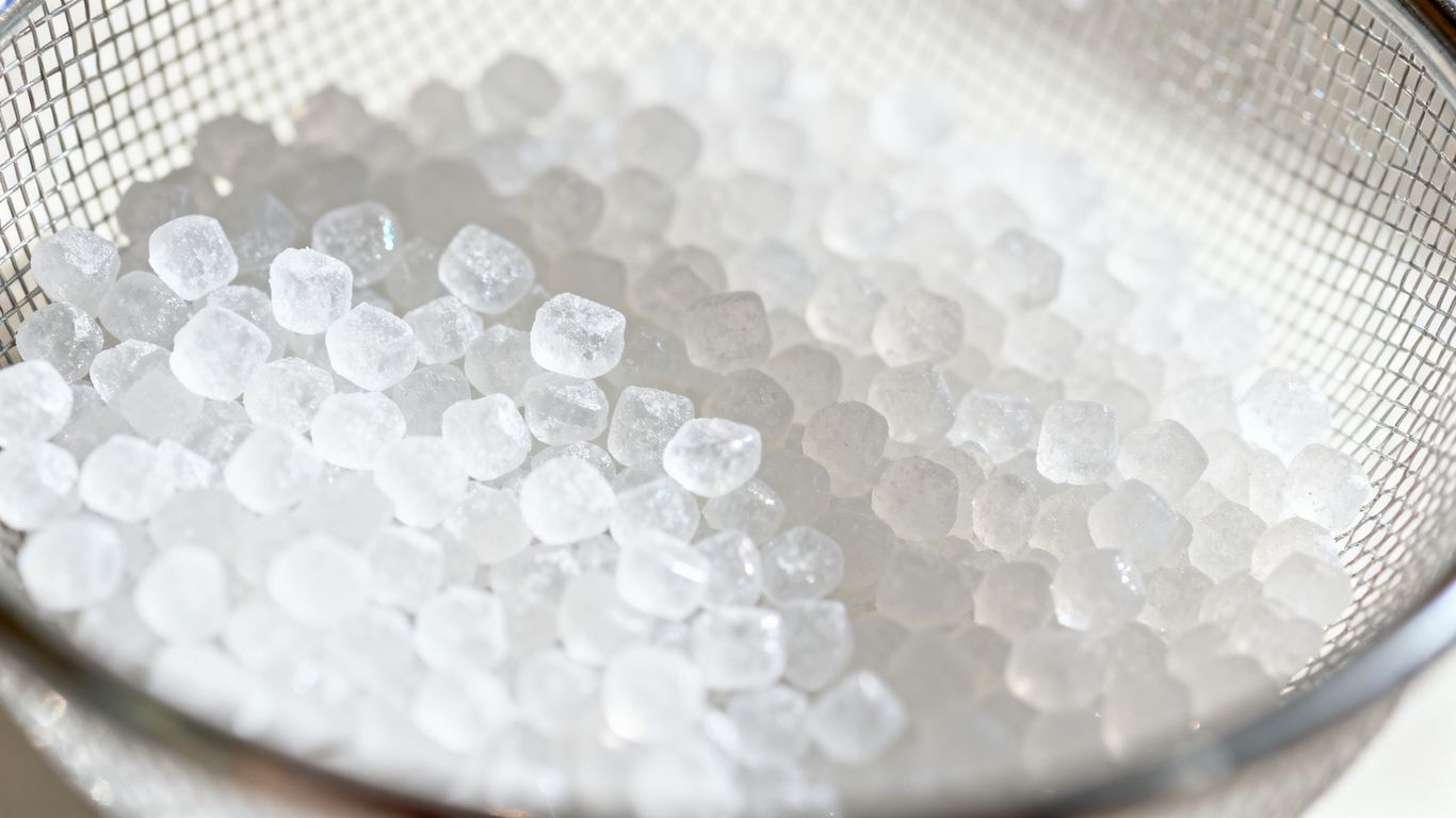 An close up of desiccant pellets in action