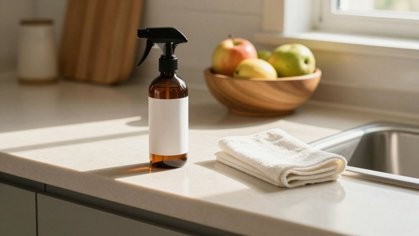 Cleaning common surfaces: a clean and sparkling kitchen.