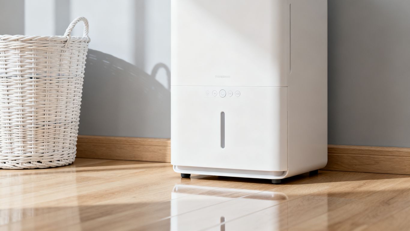 A modern dehumidifier in an apartment