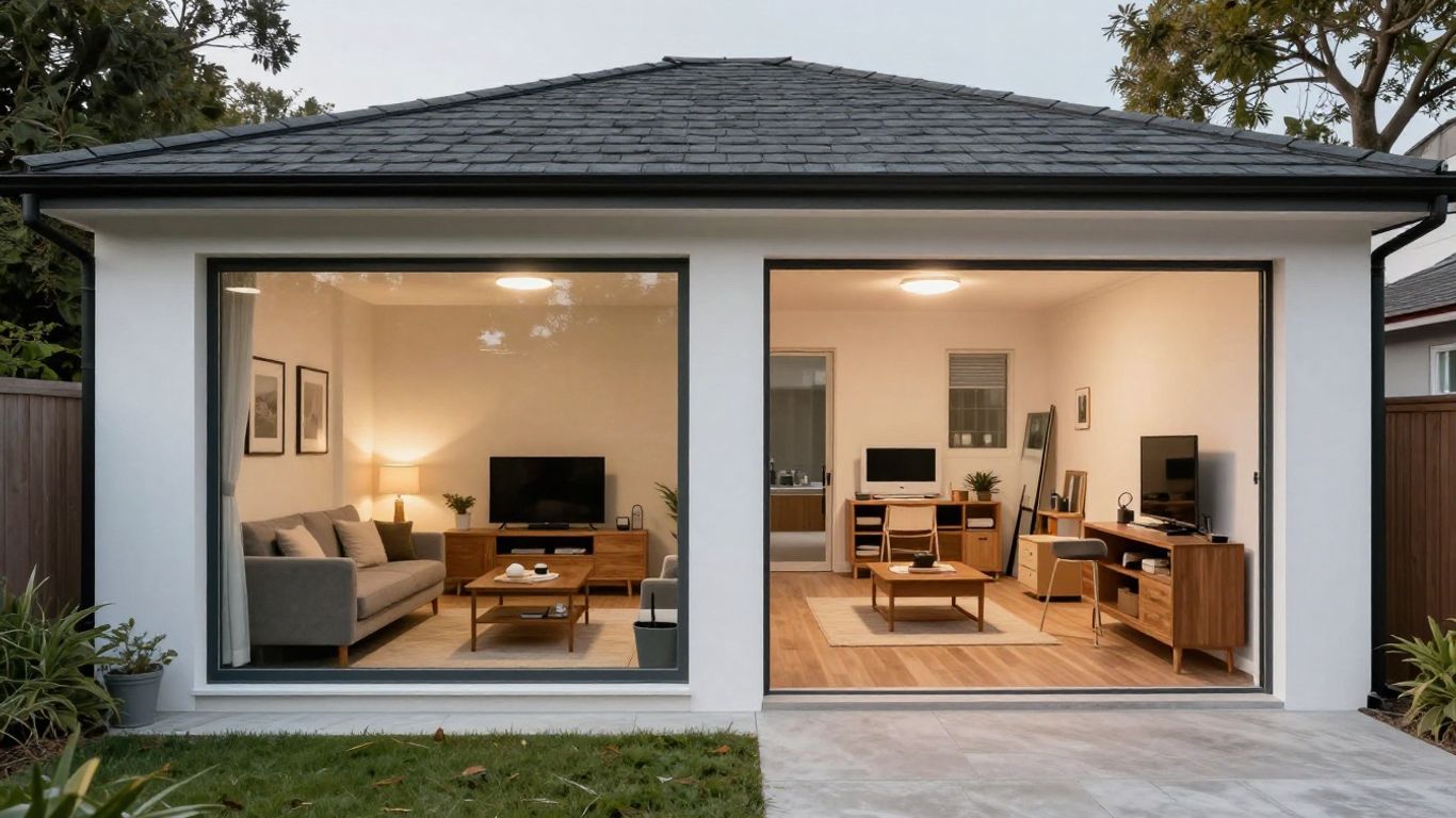 Casa y pertenencias dentro de una casa.