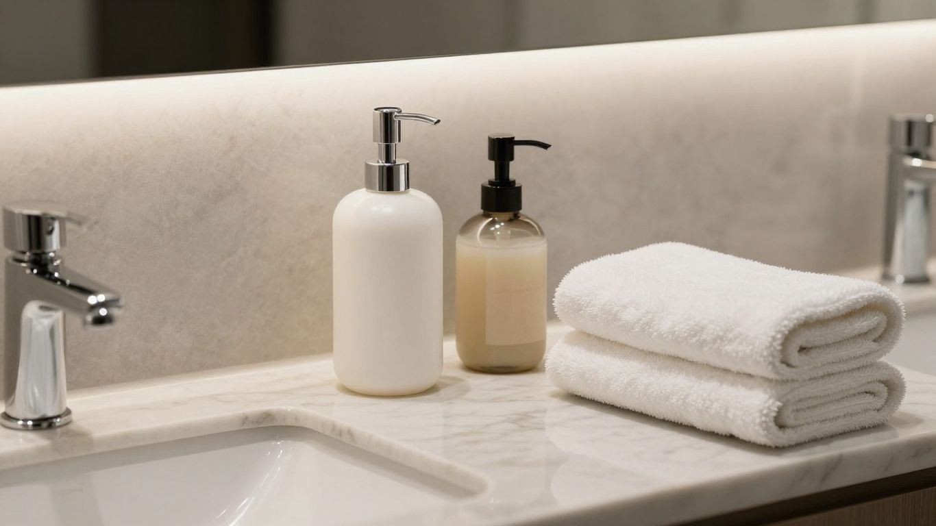 Dispensadores de baño de estilo hotelero para Airbnb.