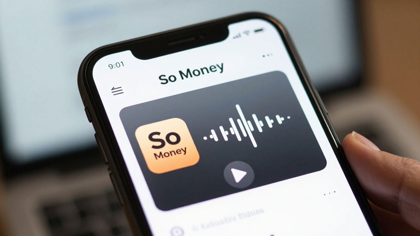 So Money podcast on a smartphone screen.