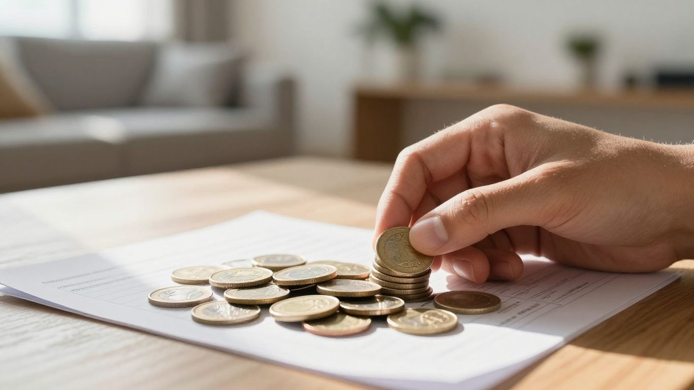 Persona planeando sus finanzas con dinero físico.