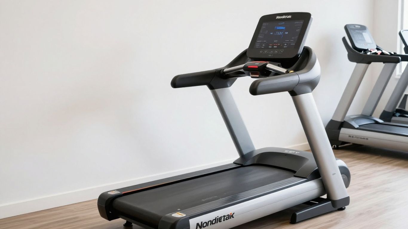 NordicTrack EXP 10i treadmill in a home gym.