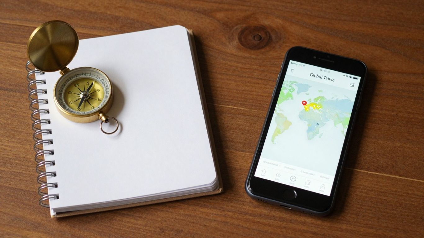 Global map showing trivia pins