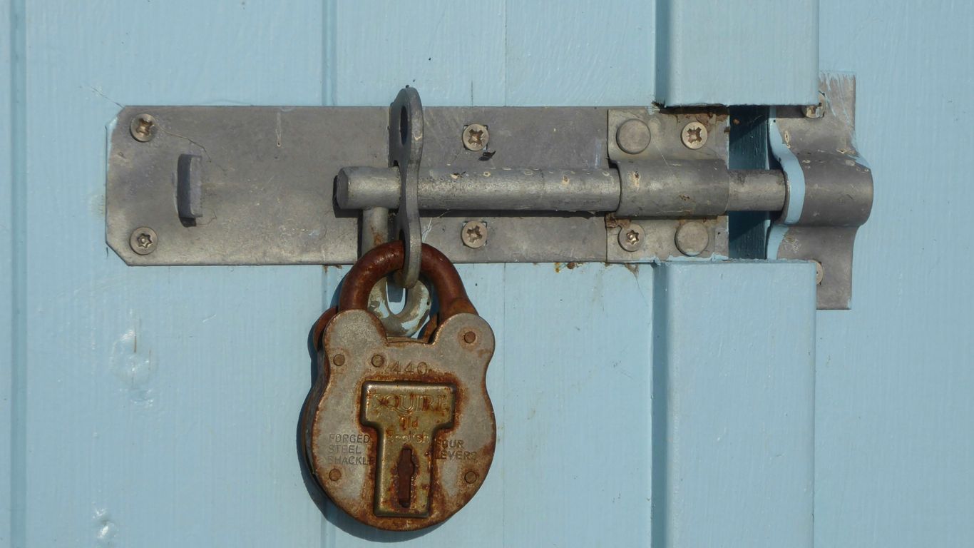 brown and grey padlock