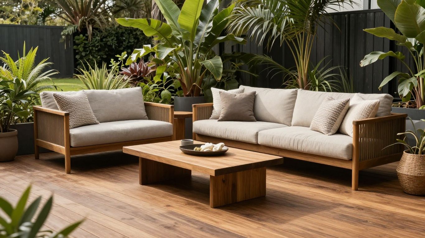 Relaxed outdoor seating on a sunlit deck