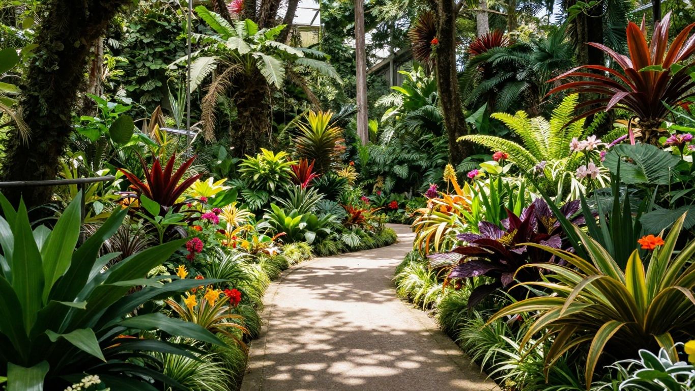 Lush plants and flowers in Medellín's Botanical Garden