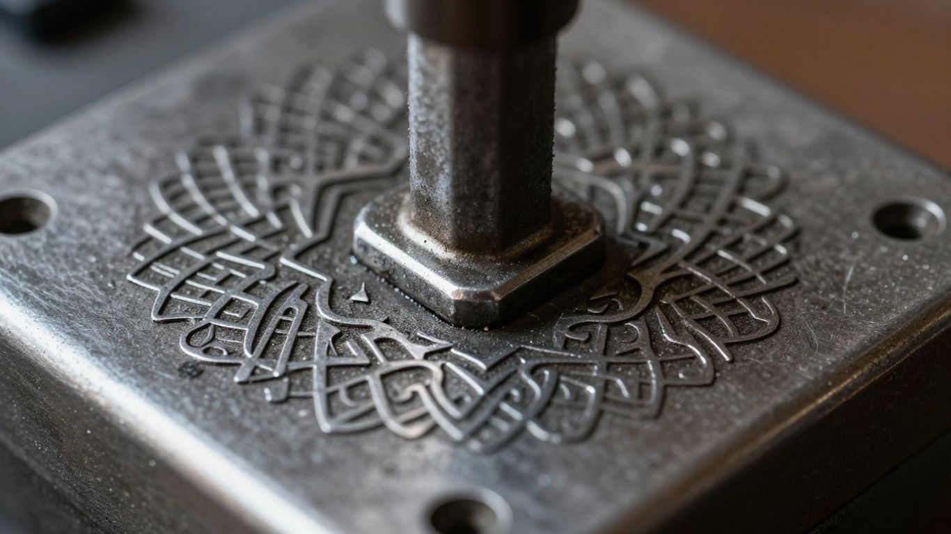 A close up shot of early circulation coin dies