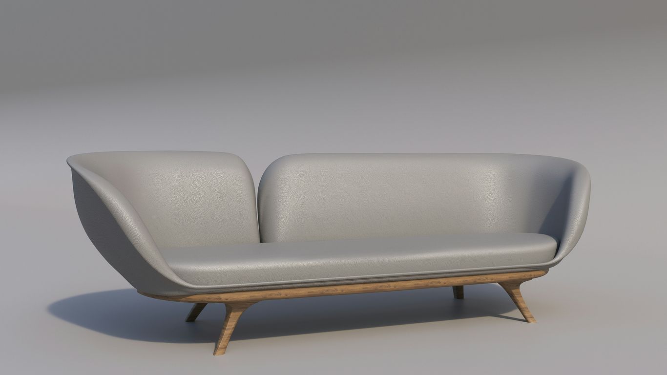 a grey and white chair