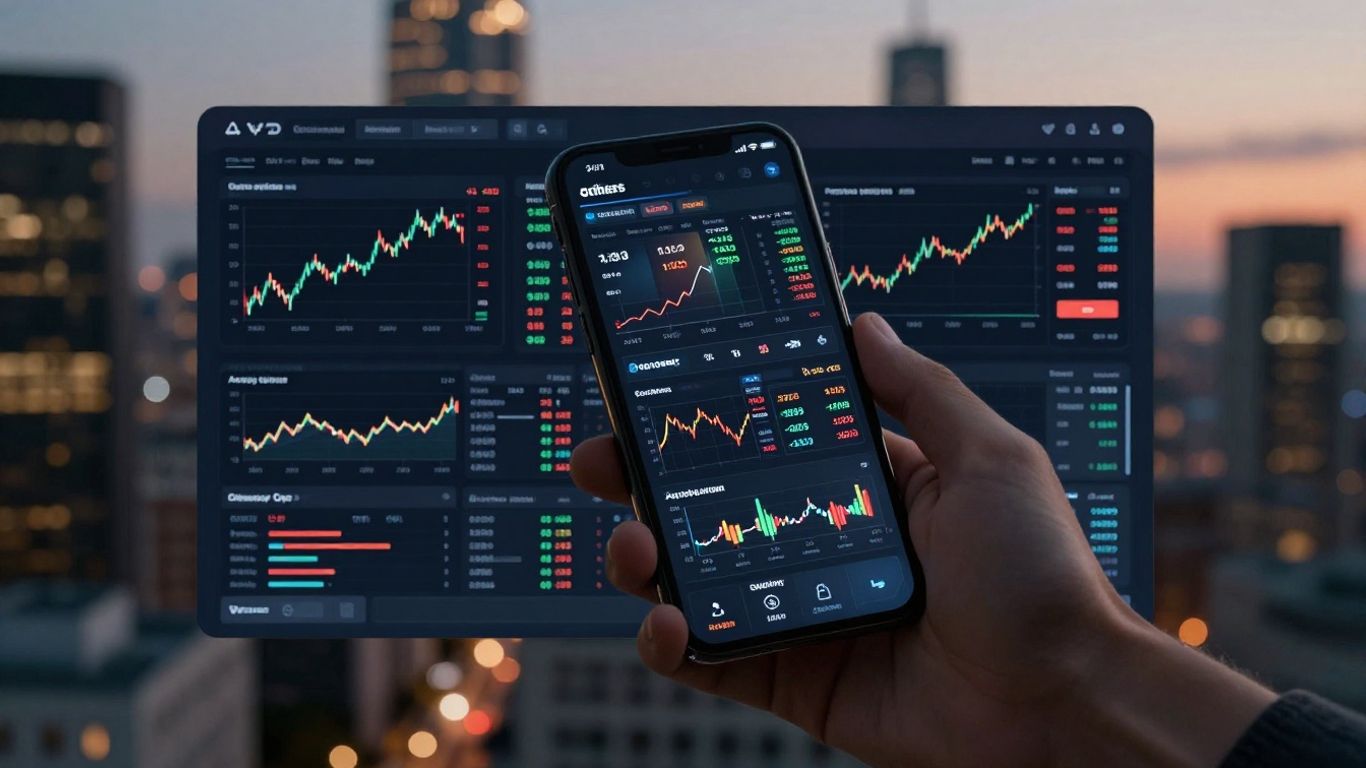 IC Markets trading platform on a smartphone.