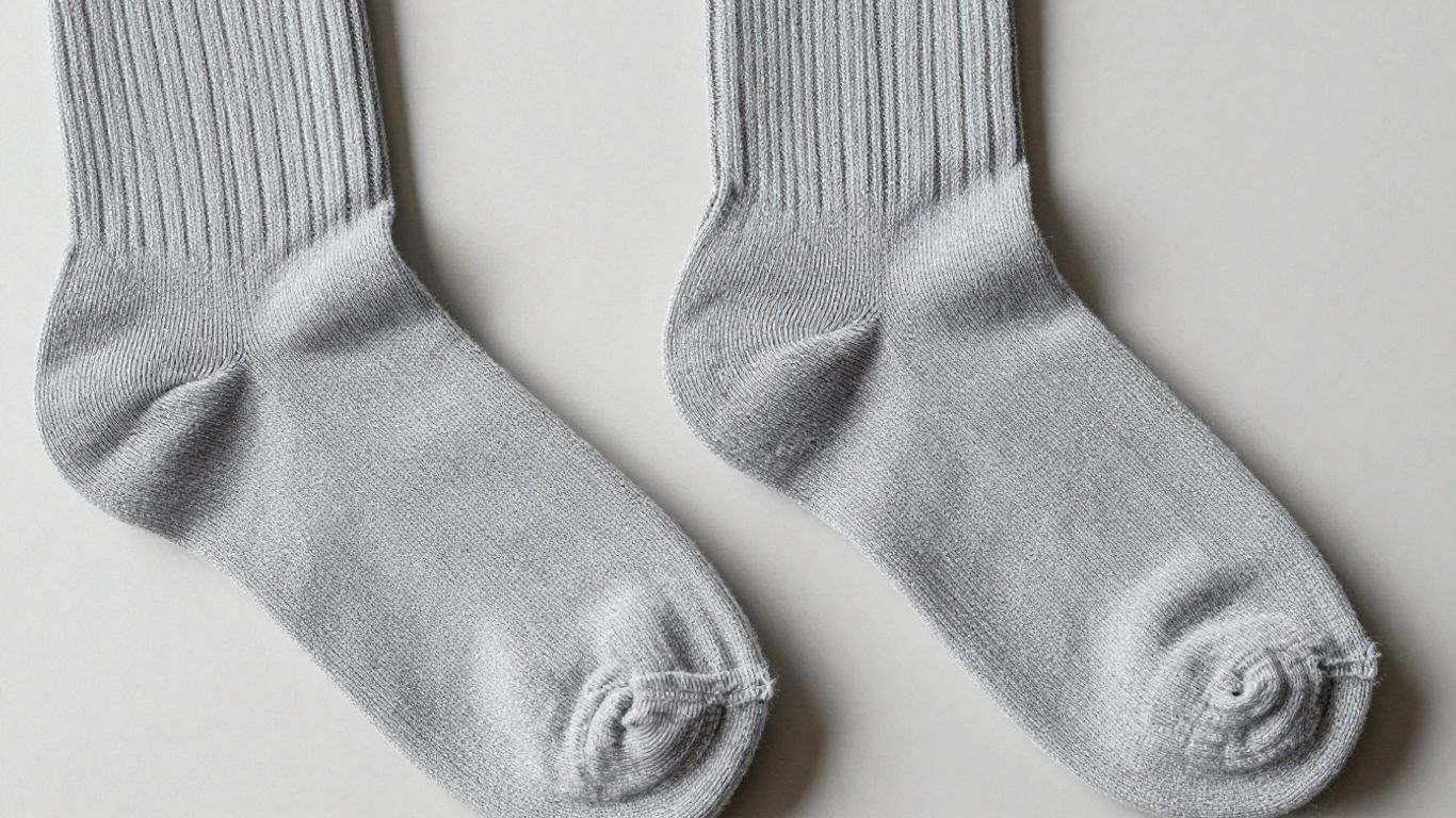 Merino wool and polyester socks side-by-side.
