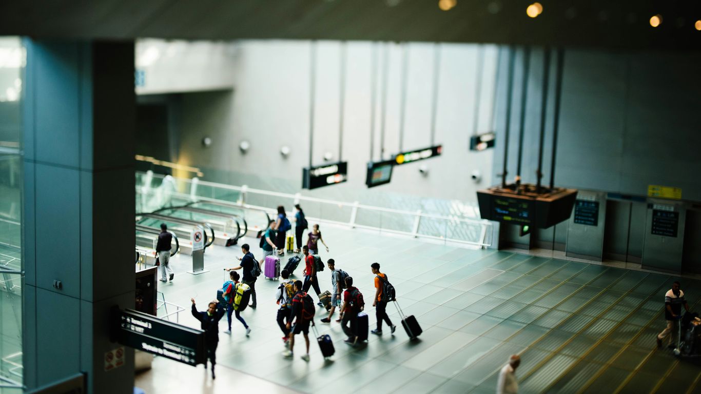 Courier carrying compact shipment airport