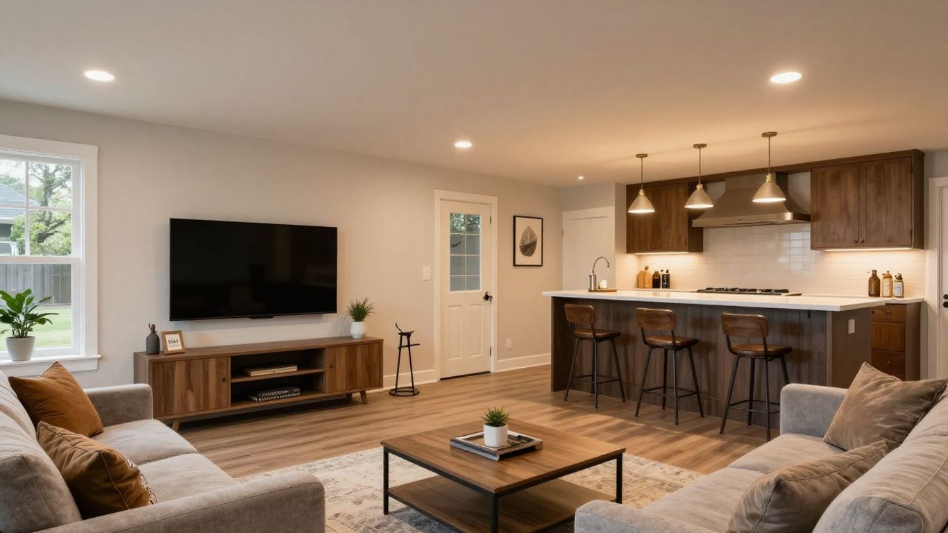 Finished basement in Dacula, Georgia home