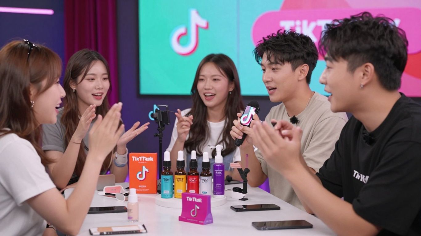 TikTok Live shopping session with engaged viewers and products.